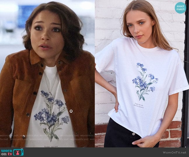 John Galt Forget Me Not T-Shirt worn by Nora West-Allen (Jessica Parker Kennedy) on The Flash