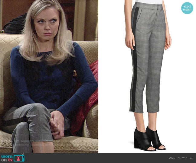 Joie Kenadia Plaid Crop Pants worn by Abby Newman (Melissa Ordway) on The Young and the Restless