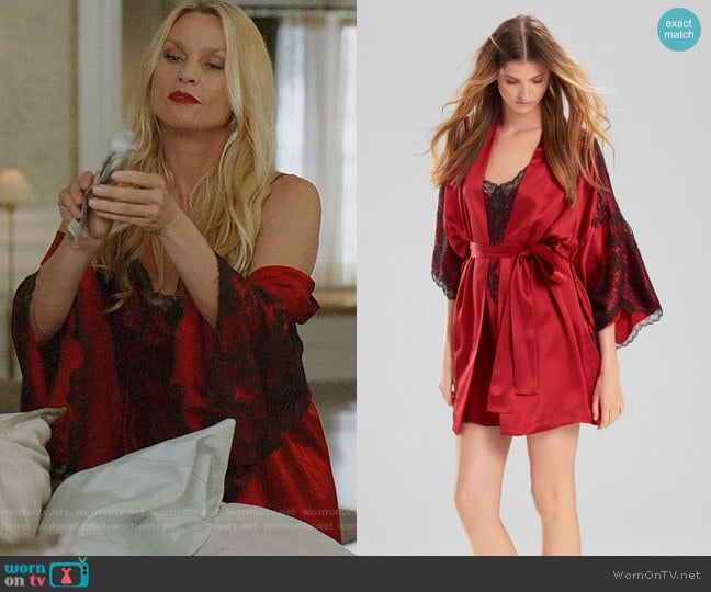 Josie Natori Camilla Kimono Wrap worn by Alexis Carrington (Elaine Hendrix) on Dynasty