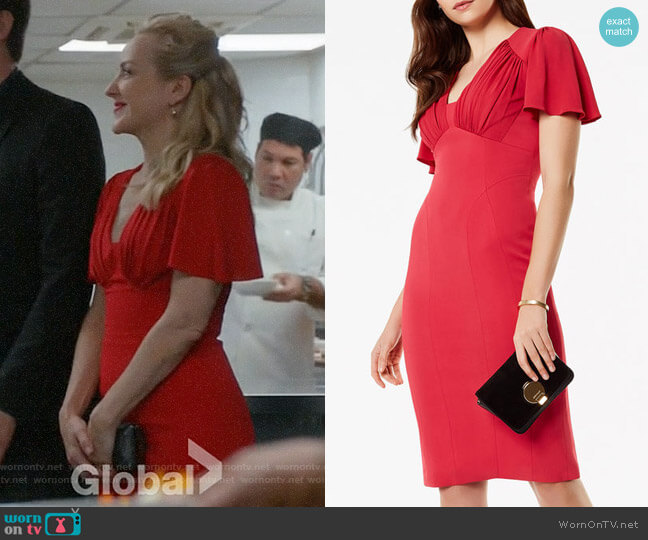 Karen Millen Gathered Detail Midi Dress worn by Marissa Morgan (Geneva Carr) on Bull