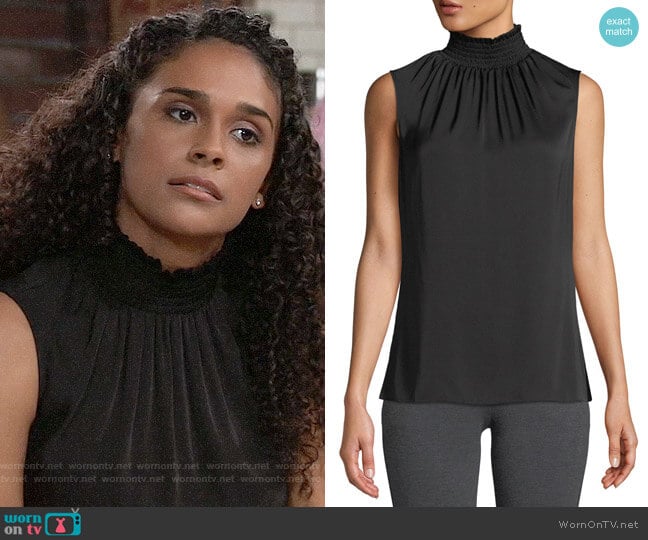 Kobi Halperin Velma Top worn by Jordan Ashford (Briana Nicole Henry) on General Hospital