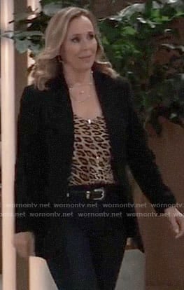 Laura’s leopard print top on General Hospital