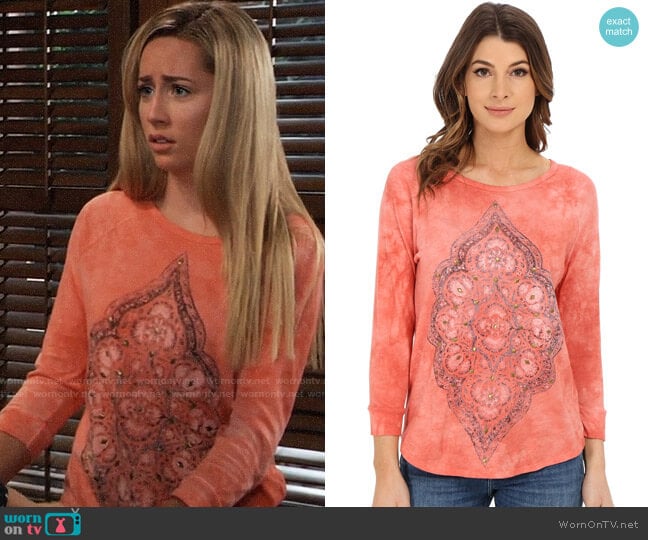 Lucky Brand Arabesque Motif Tee worn by Josslyn Jacks (Eden McCoy) on General Hospital