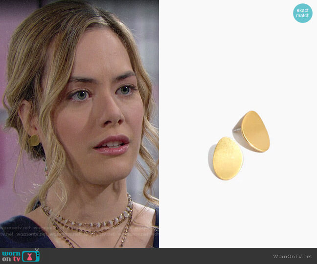 Madewell Petalwing Post Earrings worn by Hope Logan (Annika Noelle) on The Bold & the Beautiful