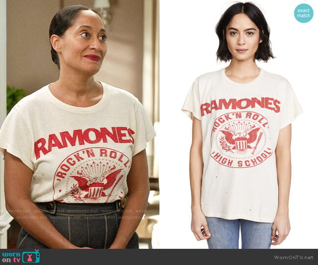 Madeworn Ramones Tee worn by Rainbow Johnson (Tracee Ellis Ross) on Black-ish