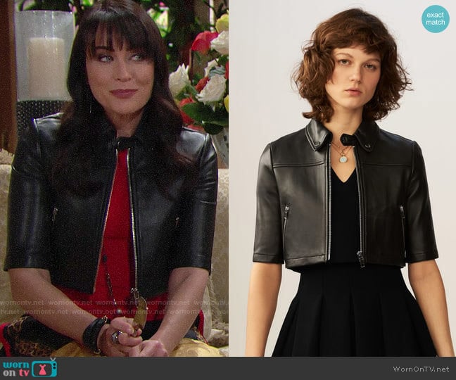 Maje Brittany Jacket worn by Quinn Fuller (Rena Sofer) on The Bold and the Beautiful