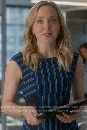 Marissa's blue striped dress on Bull