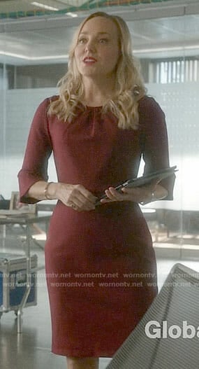 Marissa’s red bell-sleeve dress on Bull