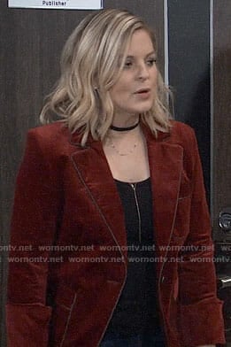 WornOnTV: Maxie’s red corduroy blazer on General Hospital | Kirsten ...