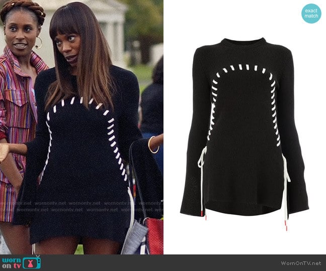 Monse Contrast Stitch Flared Jumper worn by Molly Carter (Yvonne Orji) on Insecure