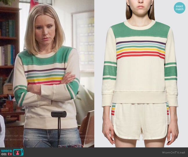 Mother The 1/2 & 1/2 Koozie Sweatshirt worn by Eleanor Shellstrop (Kristen Bell) on The Good Place