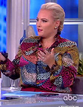 Meghan’s multi-colored dotted blouse on The View