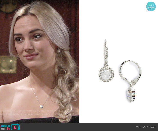 Nadri Cubic Zirconia Drop Earrings worn by Summer Newman (Bayley Corman) on The Young & the Restless