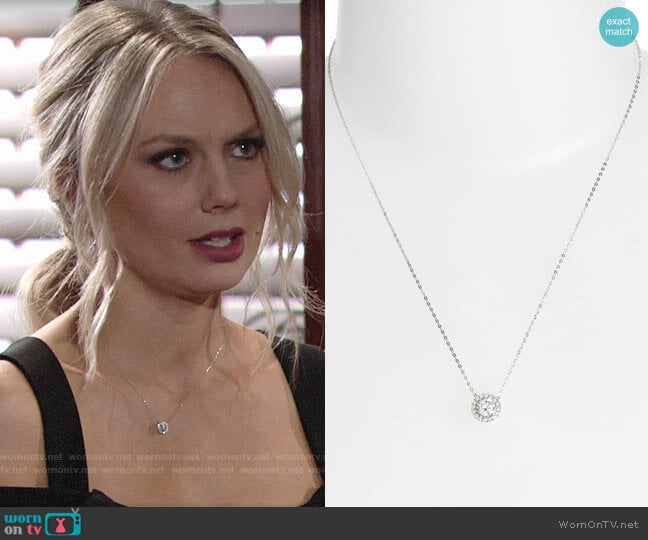 Nadri Halo Pendant Necklace worn by Abby Newman (Melissa Ordway) on The Young and the Restless