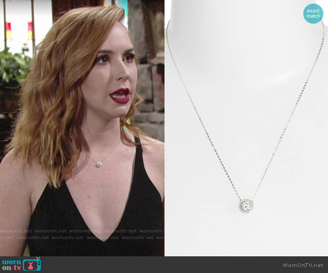 Nadri Halo Pendant Necklace worn by Mariah Copeland (Camryn Grimes) on The Young & the Restless
