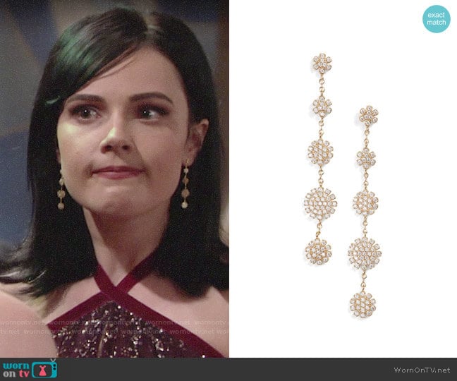 Nordstrom Pave Starburst Drop Earrings worn by Tessa Porter (Cait Fairbanks) on The Young and the Restless