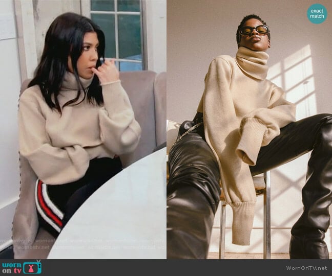 Chunky Knit Oatmeal Sweater by Orseund Iris worn by Kourtney Kardashian on Keeping Up with the Kardashians