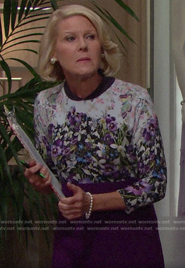 Pam's floral sweater on The Bold and the Beautiful