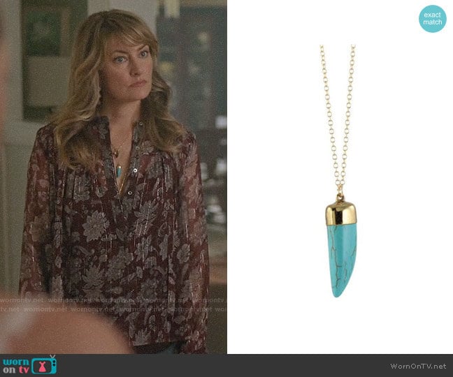 Peggy Li Turquoise Horn Necklace worn by Alice Cooper (Mädchen Amick) on Riverdale