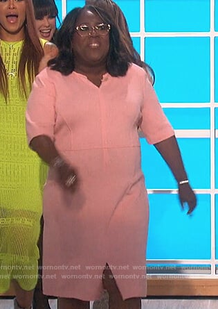 Sheryl’s pink front slit dress on The Talk