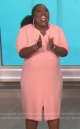 Sheryl’s pink front slit dress on The Talk