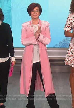 Sharon's pink velvet coat on The Talk