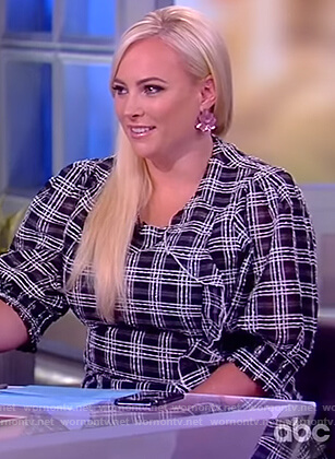 Meghan’s plaid puff sleeve blouse on The View