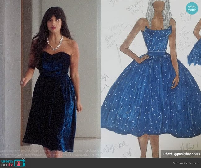 Whitney Mitchell Custom Made Velvet Dress worn by Tahani Al-Jamil (Jameela Jamil) on The Good Place