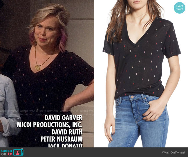 Rails Cara Tee in Black Rainbow Cactus worn by Kristin Baxter (Amanda Fuller) on Last Man Standing