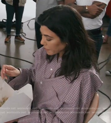 Kourtney's red checked blouse on Keeping Up with the Kardashians