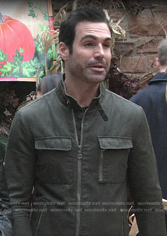 Rey’s green utility jacket on The Young and the Restless