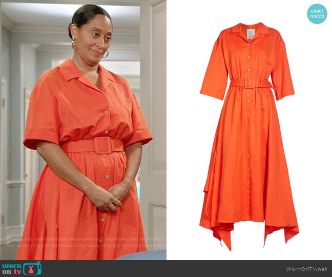 Rosie Assoulin Belted Shirtdress worn by Rainbow Johnson (Tracee Ellis Ross) on Black-ish