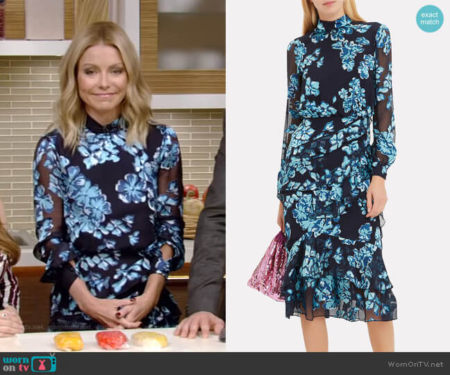 Isla Dress by Saloni worn by Kelly Ripa on Live with Kelly and Mark