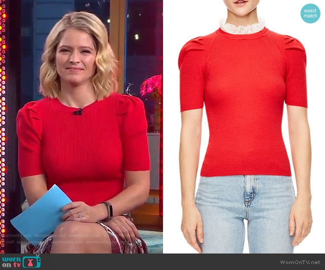 Sphynx Sweater by Sandro worn by Sara Haines on Good Morning America