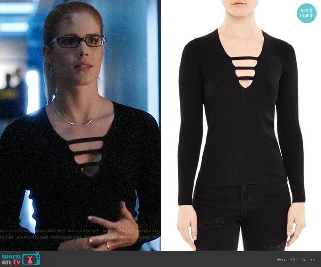 Sandro Adam Sweater worn by Felicity Smoak (Emily Bett Rickards) on Arrow