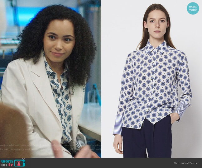 Sandro Coleta Blouse worn by Macy Vaughn (Madeleine Mantock) on Charmed