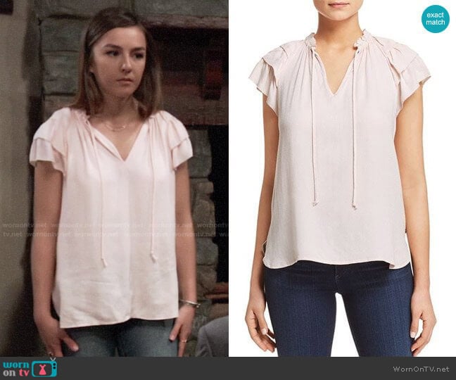 Scotch & Soda Tiered Ruffle Sleeve Top worn by Kristina Corinthos (Lexi Ainsworth) on General Hospital