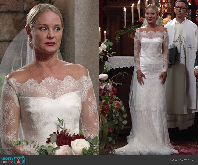 Custom Made Wedding Gown worn by Sharon Newman (Sharon Case) on The Young and the Restless