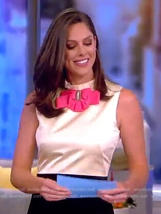 Abby’s sleeveless bow dress on The View