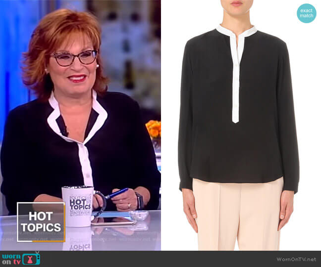 Contrast-placket silk shirt by Stella McCartney worn by Joy Behar on The View