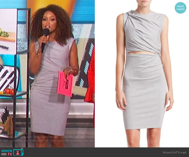 Stretch Crepe Cutout Sheath Dress by T by Alexander Wang worn by Eve on The Talk