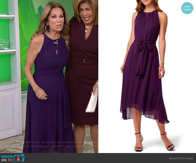 WornOnTV: Kathie’s purple keyhole midi dress on Today | Kathie Lee ...