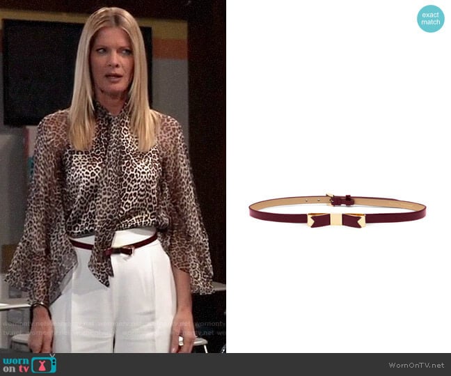 Ted Baker Skinny Bow Belt worn by Nina Reeves (Michelle Stafford) on General Hospital