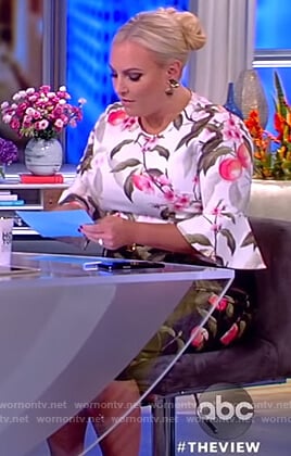 Meghan's peach print dress on The View