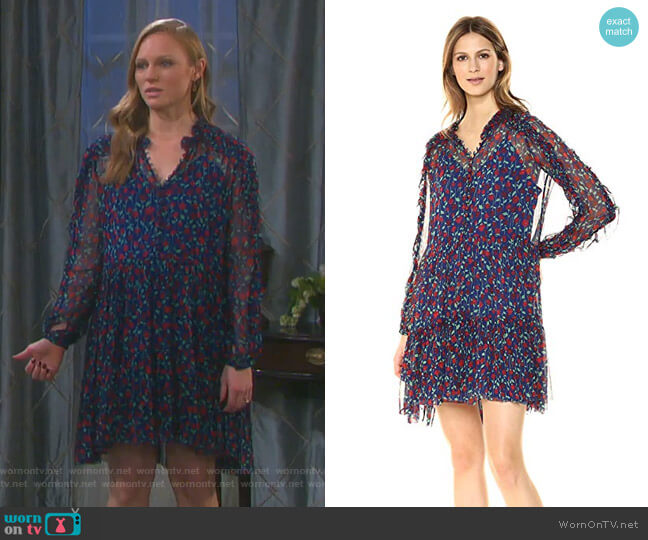 Floral Print Shirt Dress by The Kooples worn by Abigail Deveraux (Kate Mansi) on Days of our Lives