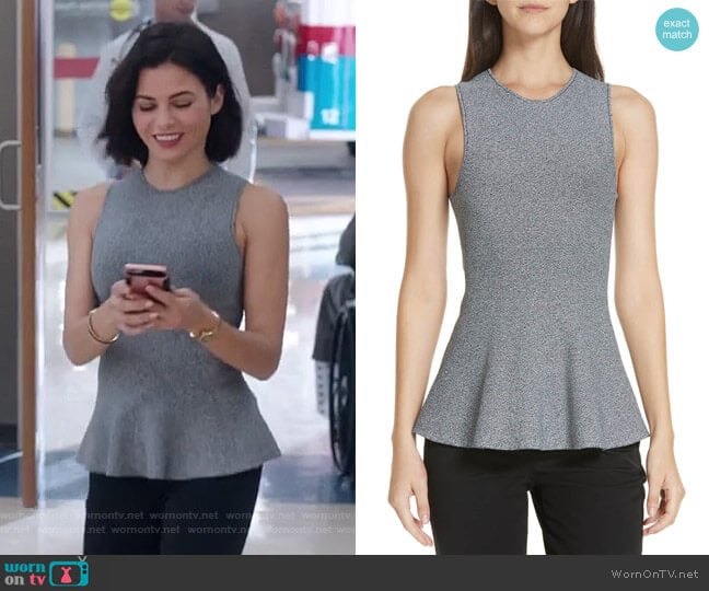 Sleeveless Peplum Top by Theory worn by Julian Booth (Jenna Dewan) on The Resident