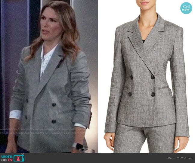 Theory Double Breasted Blazer worn by Margaux Dawson (Elizabeth Hendrickson) on General Hospital