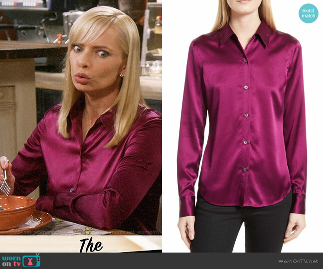 WornOnTV: Jill’s pink satin shirt on Mom | Jaime Pressly | Clothes and ...