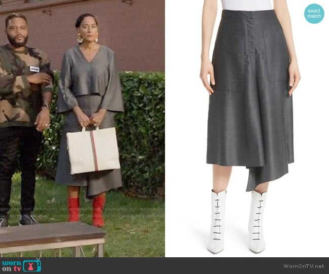 Tibi Asymmetrical Drape Skirt worn by Rainbow Johnson (Tracee Ellis Ross) on Black-ish