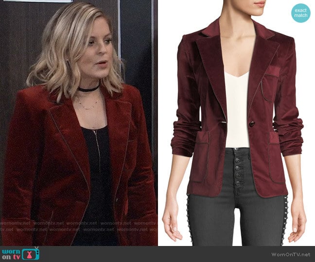 Veronica Beard Rosalie Blazer worn by Maxie Jones (Kirsten Storms) on General Hospital